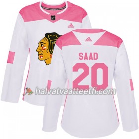 Naisten NHL Chicago Blackhawks Pelipaita Brandon Saad 20 Adidas 2017-2018 Valkoinen Vaaleanpunainen Fashion Authentic